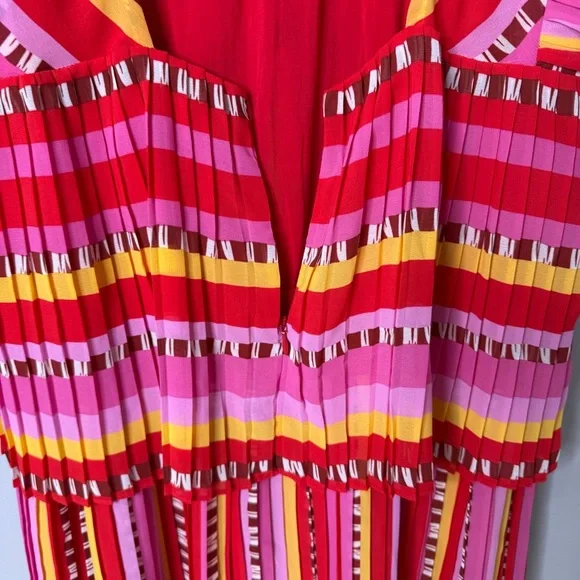 Farm Rio Lucy Stripes Pleated Midi Dress Size Large 291081 - Picture 10 of 12